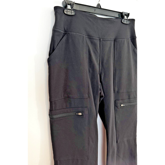 DULUTH TRADING CO Womens Small Black Pants Pull-On w/ Zippered Pockets Stretch - Picture 3 of 12